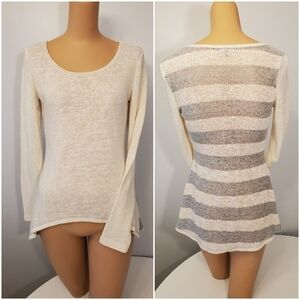 Cecico Delicate Cream & Grey Knitted Longsleeve S